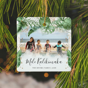 Ornement En Céramique Photographie de Noël de Mele Kalikimaka