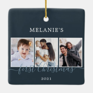Ornement En Céramique Photos multiples premier Noël Bébé Ornament en cér