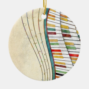 Ornement En Céramique Piano robuste et coloré rétro