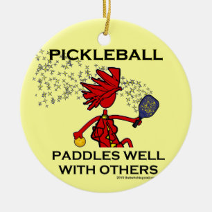 Ornement En Céramique Pickleball Paddles Bien Avec D'Autres