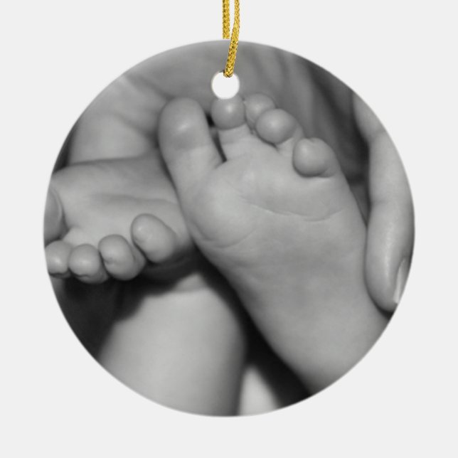 Ornement En Céramique Pieds bébé mignons (Devant)