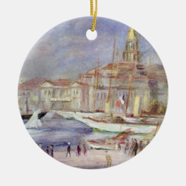 Ornement En Céramique Pierre un Renoir | le vieux port de Marseille (Devant)