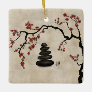 Ornement En Céramique Pierres zen Sakura Tree