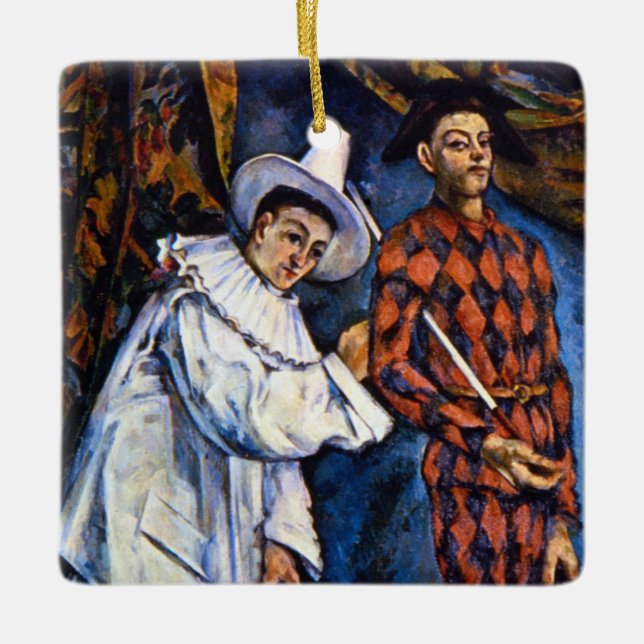 Ornement En Céramique Pierrot et Arlequin, Mardi Gras par Paul Cezanne (Devant)