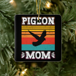 Ornement En Céramique Pigeon Maman Oiseau Voler Animal mignon Oiseaux Pi