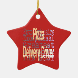 Ornement En Céramique Pilote de livraison de pizza Extraordinaire