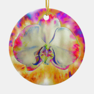 Ornement En Céramique Pink fire orchid