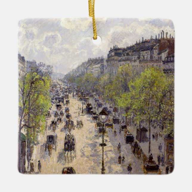 Ornement En Céramique Pissarro - Boulevard Montmartre, Printemps (Devant)