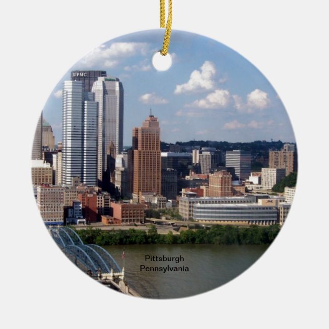 Ornement En Céramique Pittsburgh, Pennsylvania Skyline (Devant)