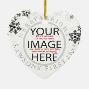 Ornement En Céramique PixDezines nos premières couleurs de Noël/do-it-yo