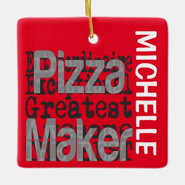 Ornement En Céramique Pizza Maker Extraordinaire PERSONNALISÉ (Devant)