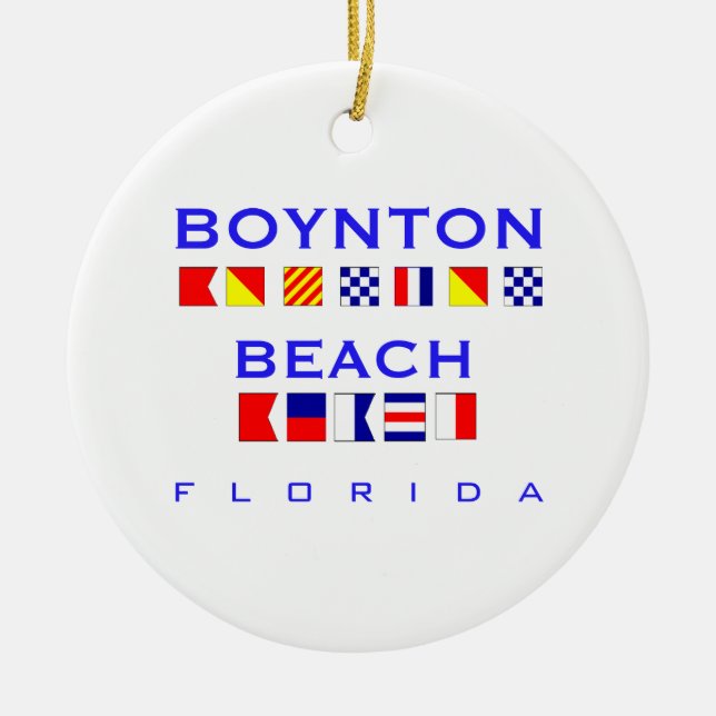 Ornement En Céramique Plage de Boynton, FL - orthographe nautique de (Devant)