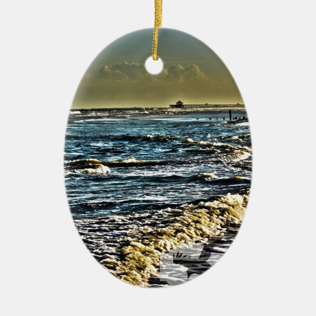 Ornement En Céramique Plage de folie, Sc (Devant)