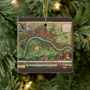 Ornement En Céramique Plan antique des rues de Londres par Johannes de R