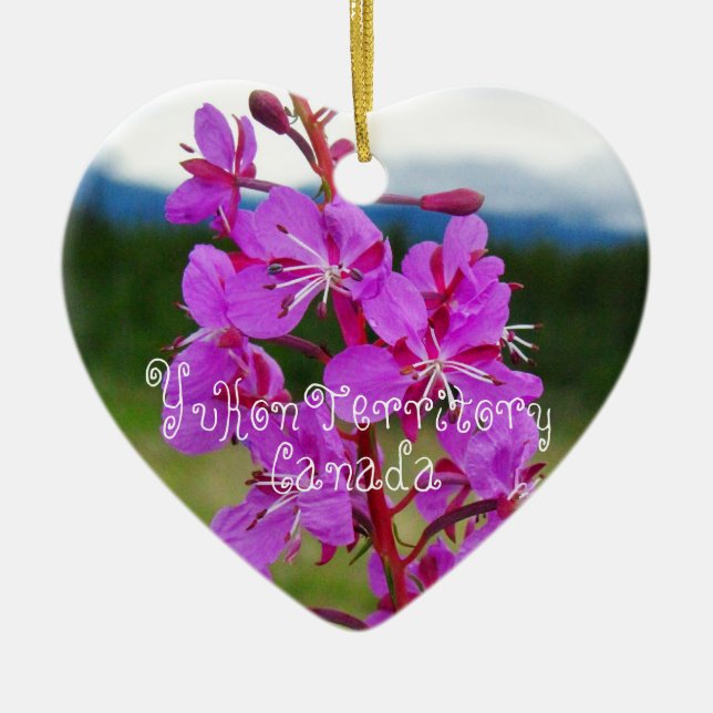 Ornement En Céramique Plan rapproché de Fireweed ; Territoire de Yukon, (Devant)
