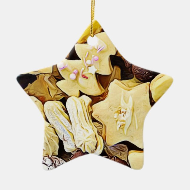Ornement En Céramique Plaque de cookies Noël personnalisé (Devant)