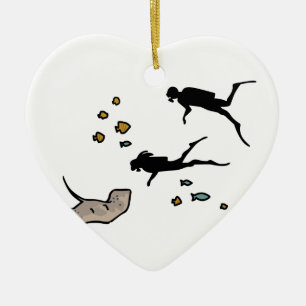 Ornement En Céramique Plongeurs autonomes