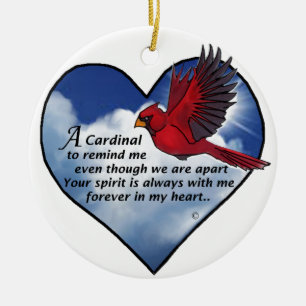 Ornement En Céramique Poème Cardinal Heart