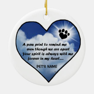 Ornement En Céramique Poème de mémorial de Pawprint
