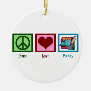 Ornement En Céramique Poésie d'amour de paix
