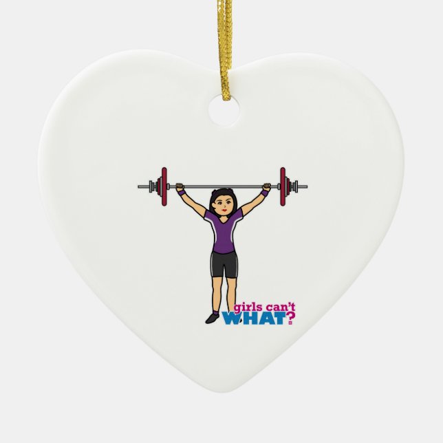 Ornement En Céramique Poids-lifter Girl - Moyen (Devant)