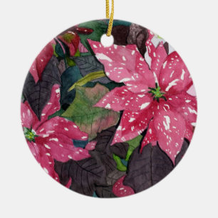 Ornement En Céramique Poinsettia