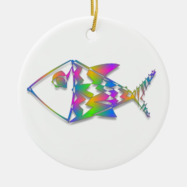 Ornement En Céramique Poisson Abstrait (Devant)