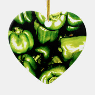 Ornement En Céramique Poivrons Bell verts
