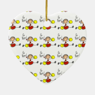 Ornement En Céramique Pom-pom girl de l'équipe Red Go