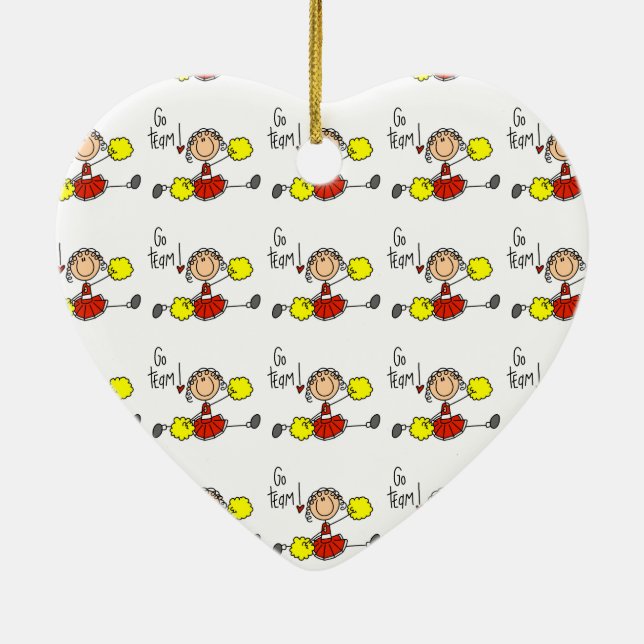 Ornement En Céramique Pom-pom girl de l'équipe Red Go (Dos)