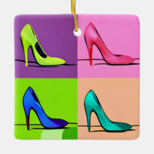 Ornement En Céramique Pompes de Stiletto, Poster d'Art à talons hauts