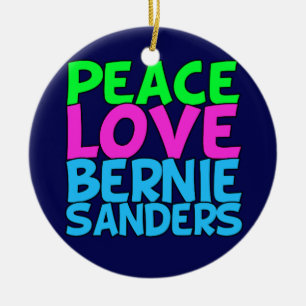 Ornement En Céramique Ponceuses de Bernie d'amour de paix