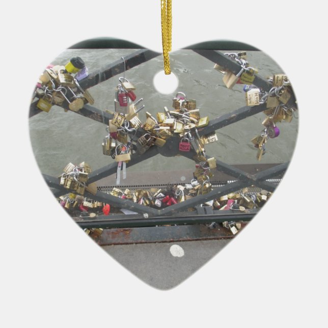 Ornement En Céramique Pont d'amants - serrures d'amour de Paris, France (Devant)