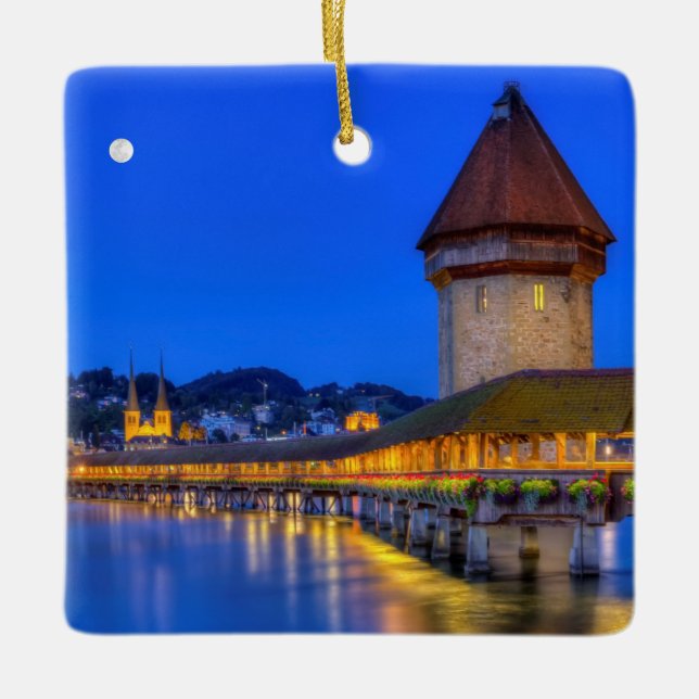Ornement En Céramique Pont de chapelle, Kapellbrucke, luzerne, Suisse (Devant)