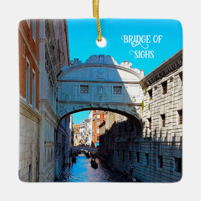 Ornement En Céramique Pont de Venise Italie de Sighs Canal Travel (Devant)