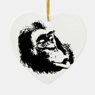 Ornement En Céramique Pop Art drôle Chimpanzé