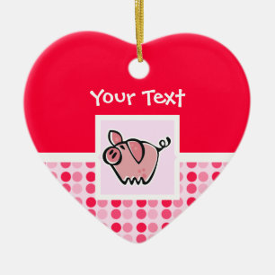 Ornement En Céramique Porc mignon