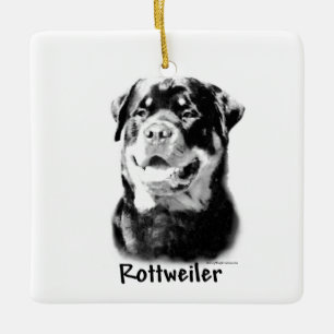 Ornement En Céramique Porte - clé de charbon Rottweiler