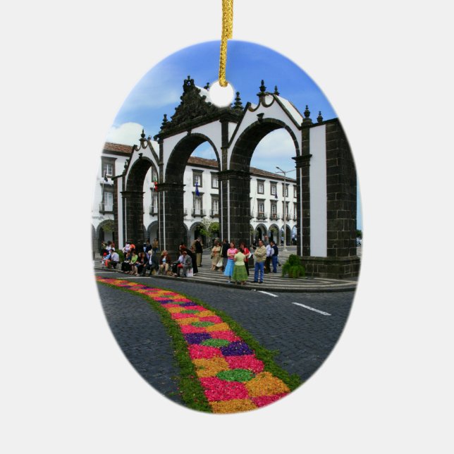 Ornement En Céramique Portes de la ville de Ponta Delgada (Devant)