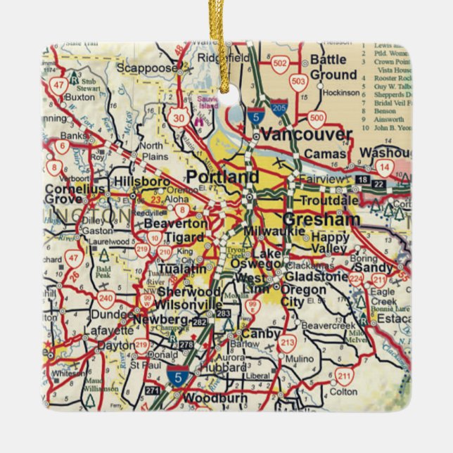 Ornement En Céramique Portland OU Carte (Devant)