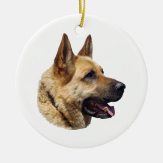 Ornement En Céramique Portrait de chien berger allemand alsacien