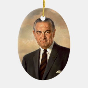 Ornement En Céramique Portrait de fonctionnaire de Lyndon Johnson