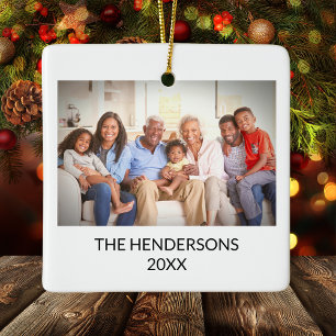 Ornement En Céramique Portrait photo famille double face personnalisé No