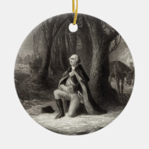 Ornement En Céramique Portrait vintage de George Washington prier