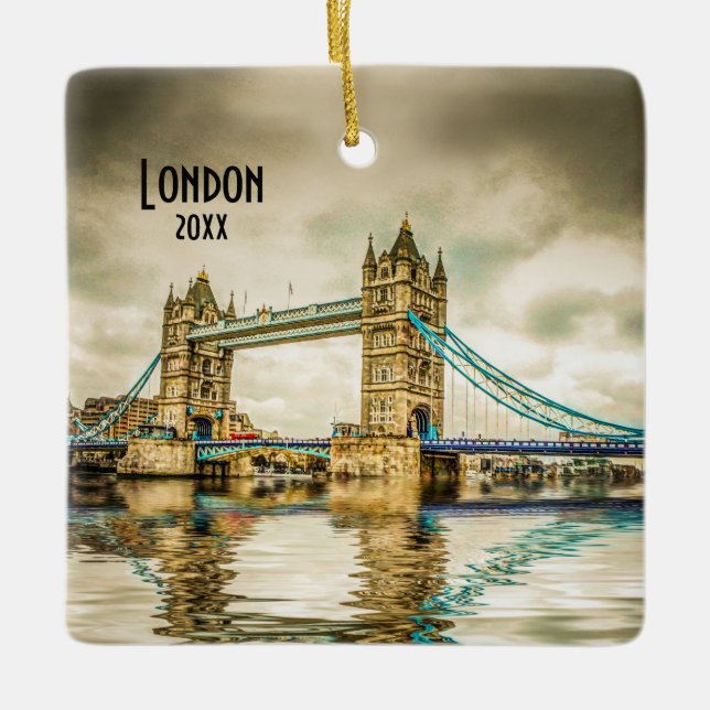 Ornement En Céramique Posséder le souvenir de voyage de Londres (Devant)