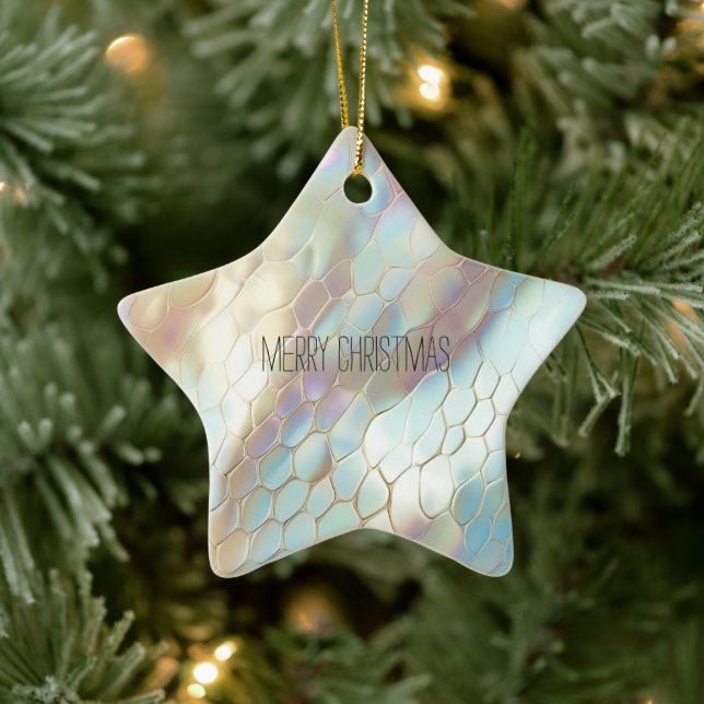 Ornement En Céramique Poster de animal Pearl Blue Snake Skin (Arbre)