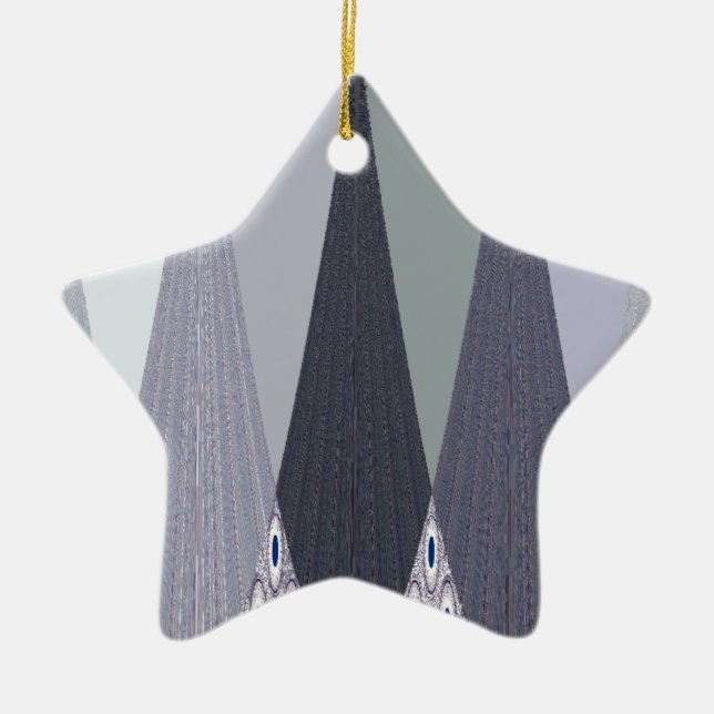 Ornement En Céramique Pots Chevron Gris Cendré Imprimer (Devant)