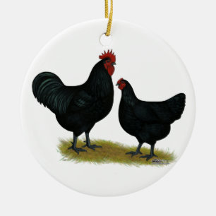 Ornement En Céramique Poulets de géant du Jersey
