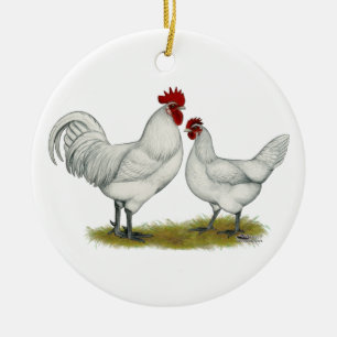 Ornement En Céramique Poulets de pieds bleus