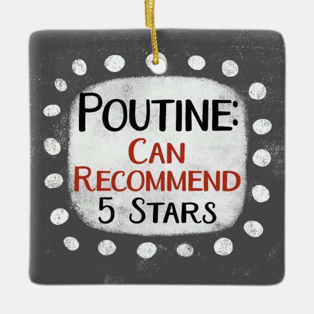 Ornement En Céramique Poutine Review 5 étoiles Ornament (Devant)